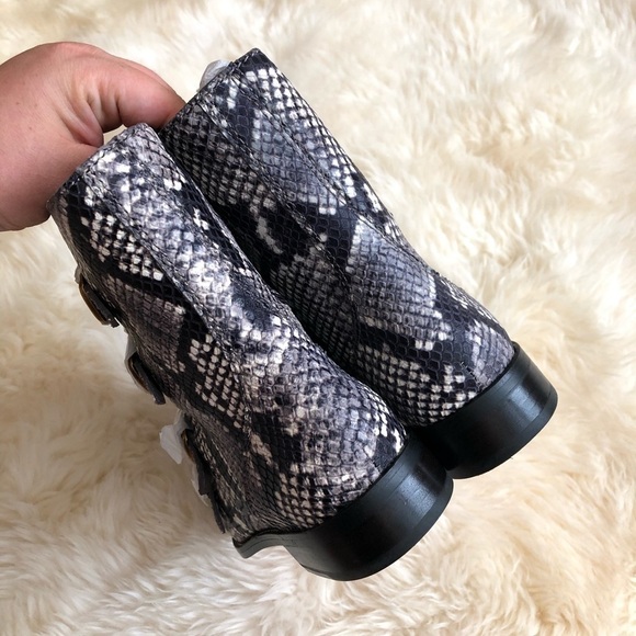J. Crew Multi Buckle Leather Short Boot Snake 7 - Picture 10 of 13